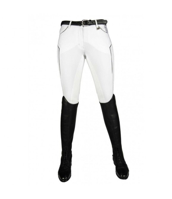 Pantalon d'équitation blanc fond de peau HKM