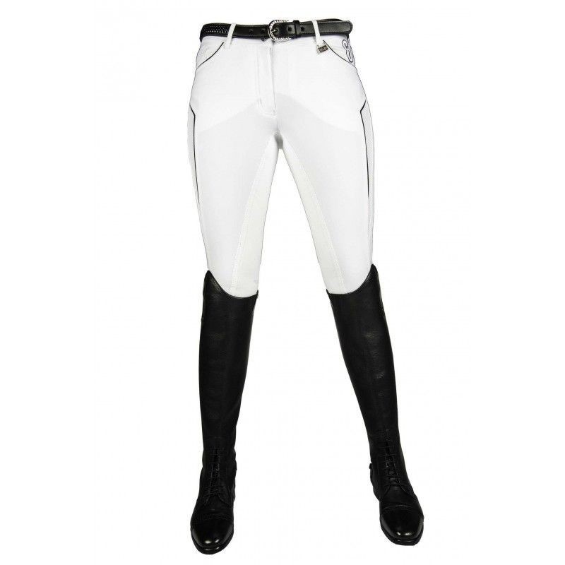 Pantalon d'équitation blanc fond de peau HKM