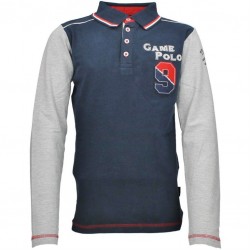 Polo manches longues marine et gris RED HORSE